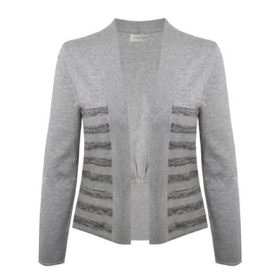 Grey Stripe Back Yoke Detail Cardigan