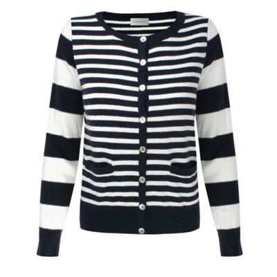 Blue Mixed Stripe Cardigan