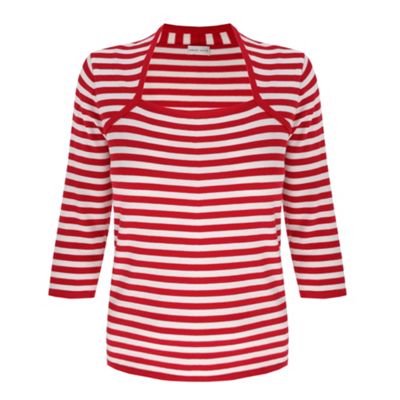 Red Striped Shrug Jumper