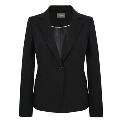 Black Techno Twill 1 Button Jacket