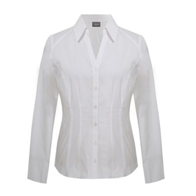 White Tailored Sharp Blouse