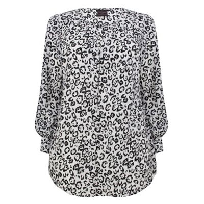 Ann Harvey Animal Print Keyhole Blouse