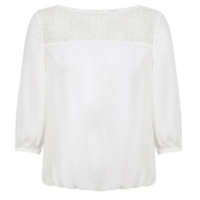 Ivory Bobble Trim Blouse