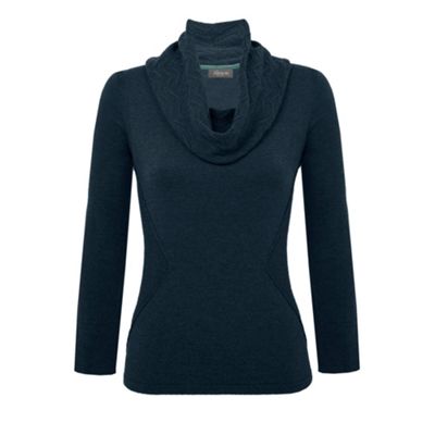 Mallard Green Long Sleeved Textured Cowl Neck Top