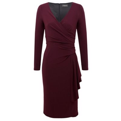 Dark Plum Long Sleeve Jersey Dress