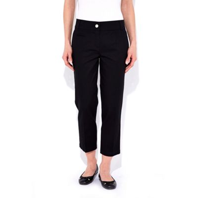 Black petite cropped trousers