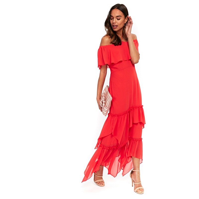 Wallis - Red Ruffle Tiered Maxi Dress Review