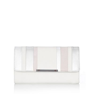 debenhams silver clutch bag