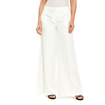 Wallis Ivory wide leg trousers | Debenhams