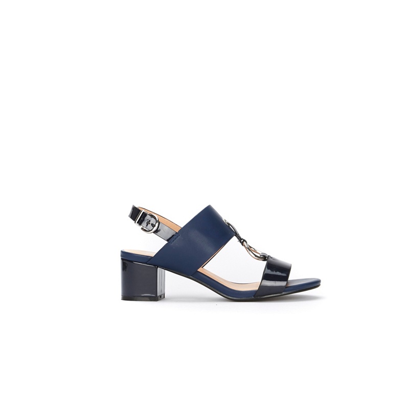 Wallis - Navy Circle Trim Two Band Sandals Review