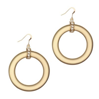 Gold Brushed Open Circle Hoop