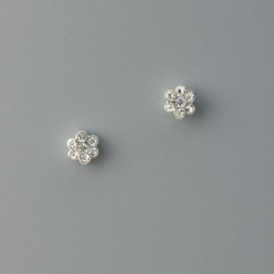 Vine crystal flower stud earring