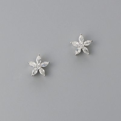 CZ Flower Earrings
