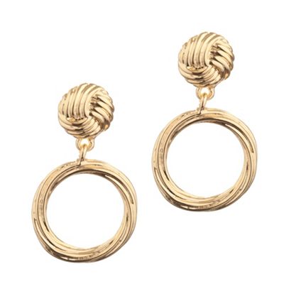Gold Knot Hoop Earring