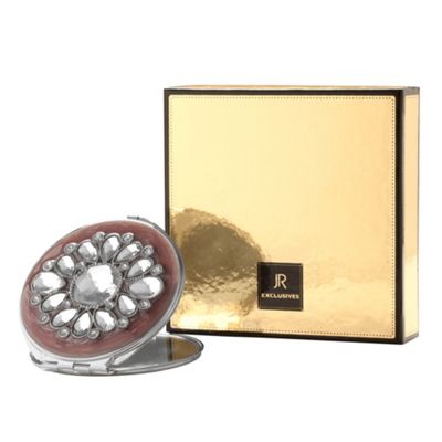 Pink Crystal Design Compact Mirror