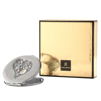 Crystal Heart Compact Mirror