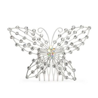 Silver butterfly comb
