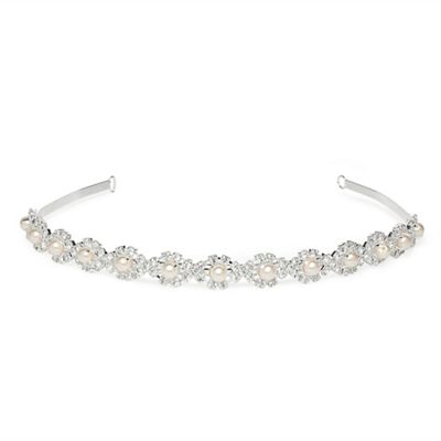 Pearl and crystal lydia headband