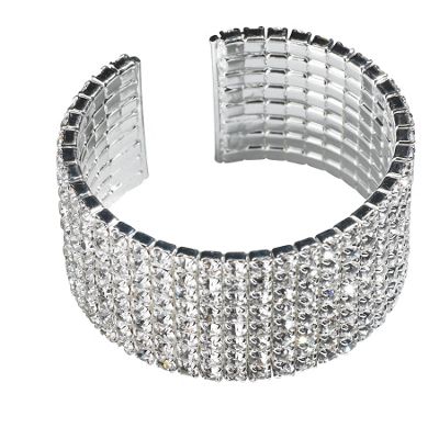 8 row diamante cuff bracelet