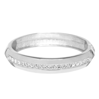 Silver crystal panelled bangle