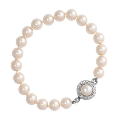 Pearl and crystal clasp collar bracelet