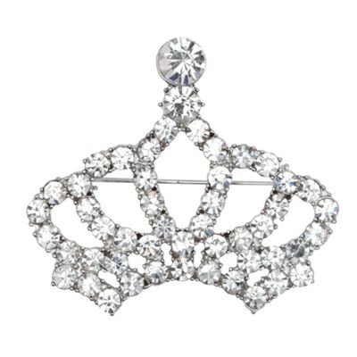 Crystal Crown Brooch