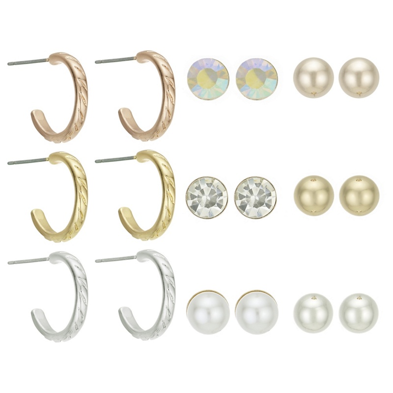 Mood - Crystal Stud And Hoop Earrings Set Review