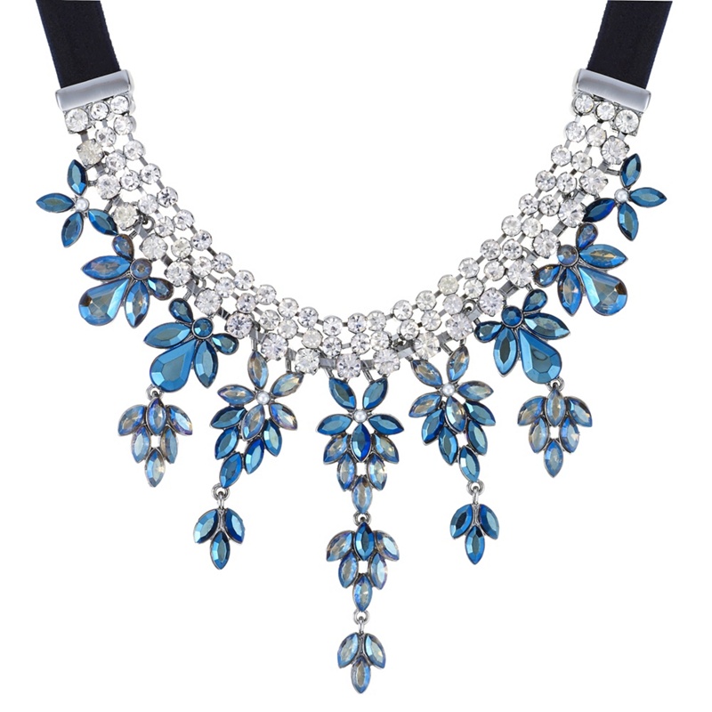 Mood - Blue Crystal Floral Droplet Necklace Review