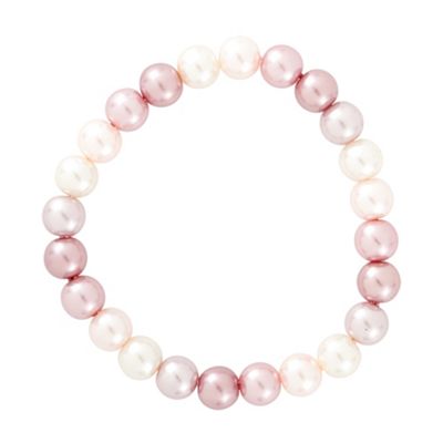 Pretty pink tonal pearl stretch bracelet