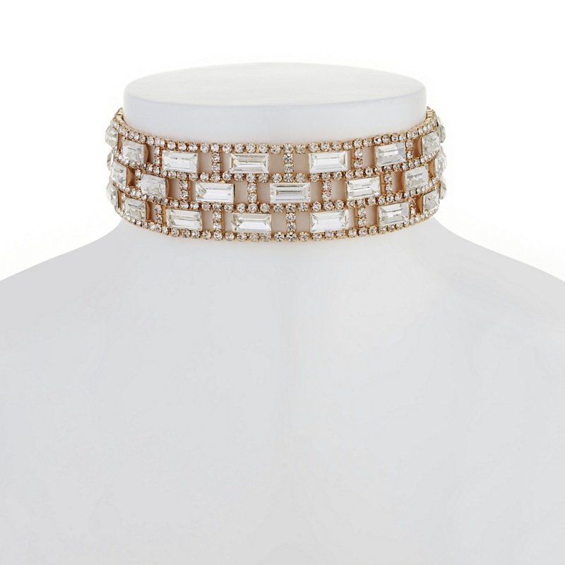 Red Herring - Rose Gold Baguette Crystal Choker Necklace Review