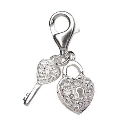 Simply Silver Sterling Silver Key And Lock Charm