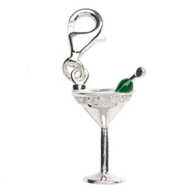 Simply Silver Sterling Silver Cocktail Glass Charm