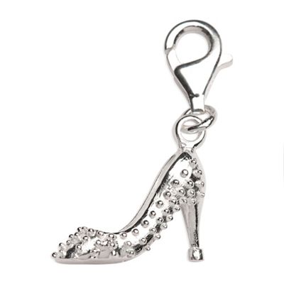 Simply Silver Sterling Silver Studded High Heel Shoe Charm