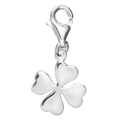 Simply Silver Sterling Silver Four Leaf Clover Charm