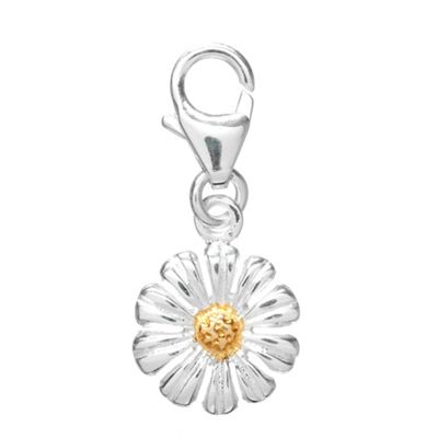 Simply Silver Sterling Silver Two Tone Daisy Charm