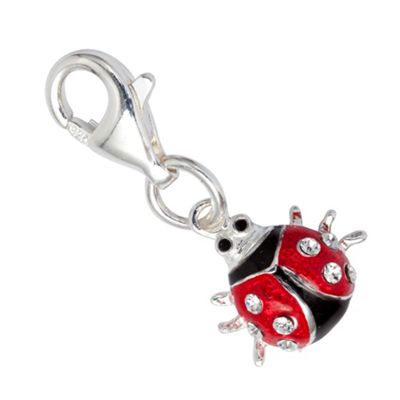 Simply Silver Sterling Silver Red Ladybird Charm