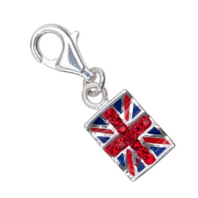 Simply Silver Sterling Silver And Red Cubic Zirconia Flag Charm