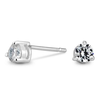 Simply Silver Sterling Silver Claw Cubic Zirconia Stud Earrings
