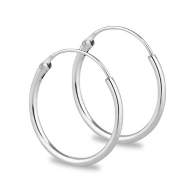 Simply Silver Sterling Silver 15mm Sleeper Hoop Earring