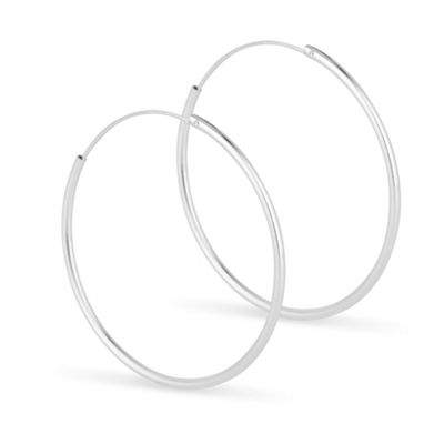 Simply Silver Sterling Silver Sleeper Hoop Earrings