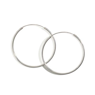 Simply Silver Sterling Silver Fine Large Sleeper Hoop Earring