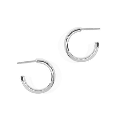 Sterling Silver Chunky Half Hoop Earrings