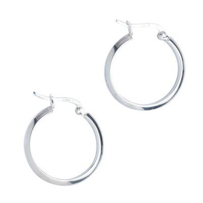 Simply Silver Sterling Silver Catch Hoop Earrings