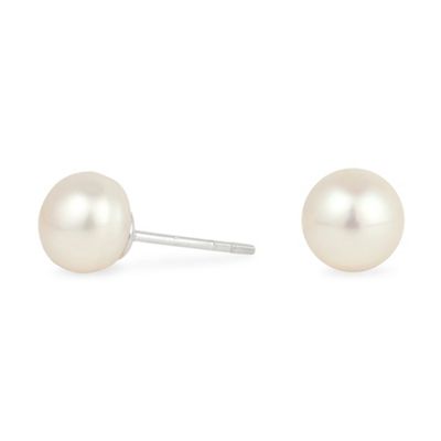 Simply Silver Sterling Silver Freshwater Pearl Stud Earrings