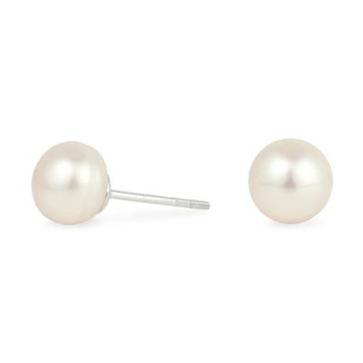 Simply Silver Sterling Silver Freshwater Pearl Stud Earrings