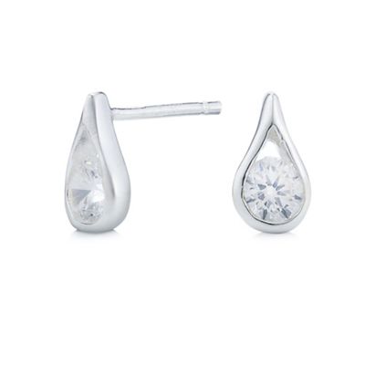 Simply Silver Sterling Silver Cubic Zirconia Teardrop Stud