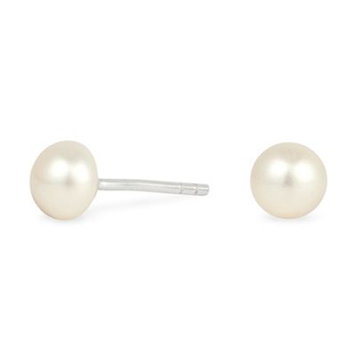 Simply Silver Sterling Silver Freshwater Pearl Cream Stud