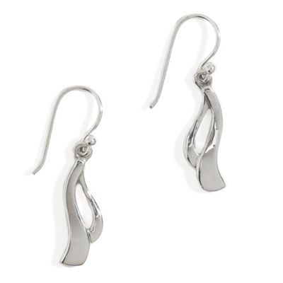 Simply Silver Sterling Silver Wave Drop Earring