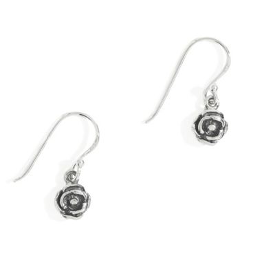 Simply Silver Sterling Silver Rose Drop Earring