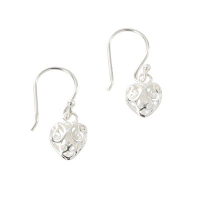 Simply Silver Sterling Silver Filigree Heart Earring